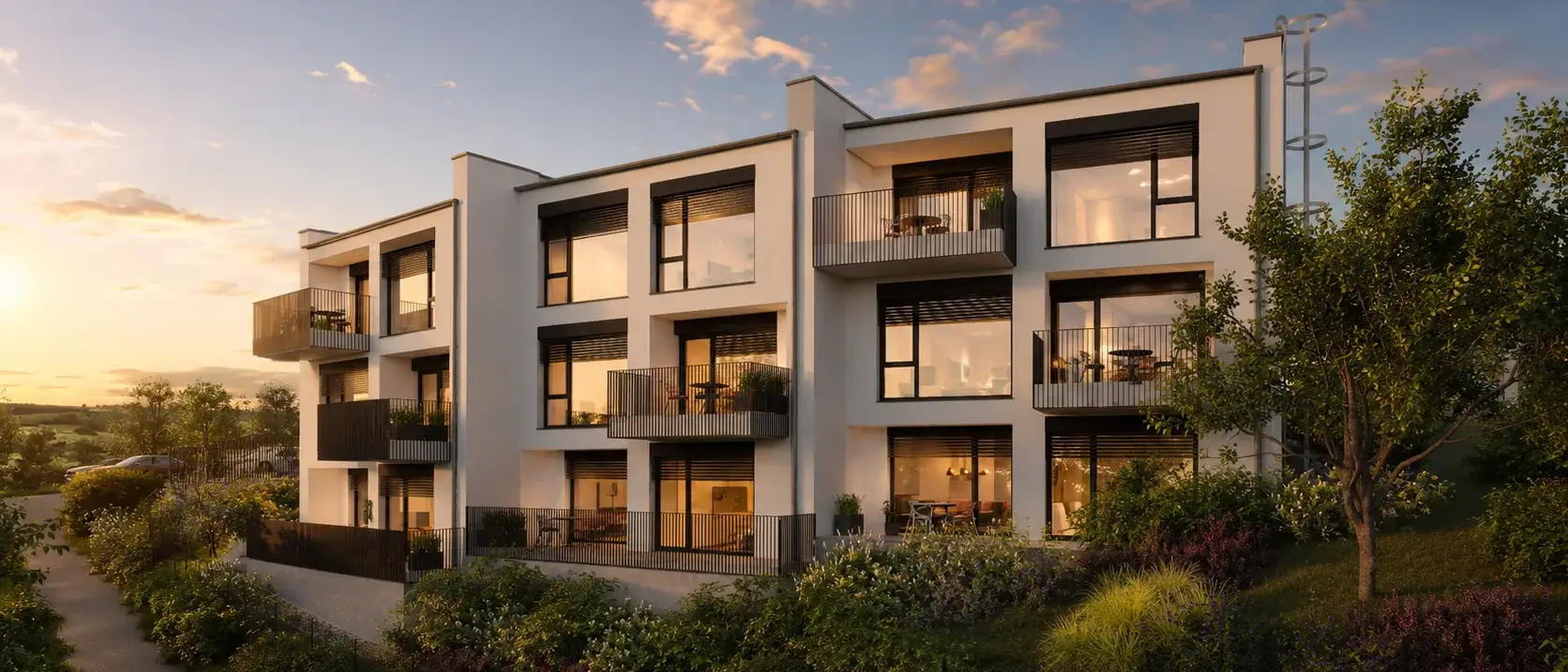 Trio Homes – hlavní pohled na projekt